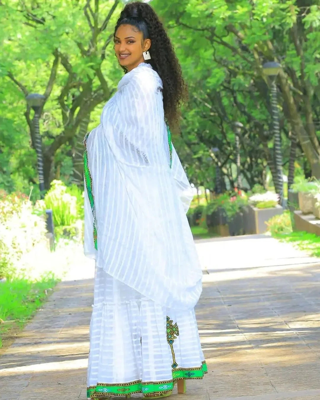 Simple handwoven Habesha Kemis, modern Habesha attire for the Habesha New Year