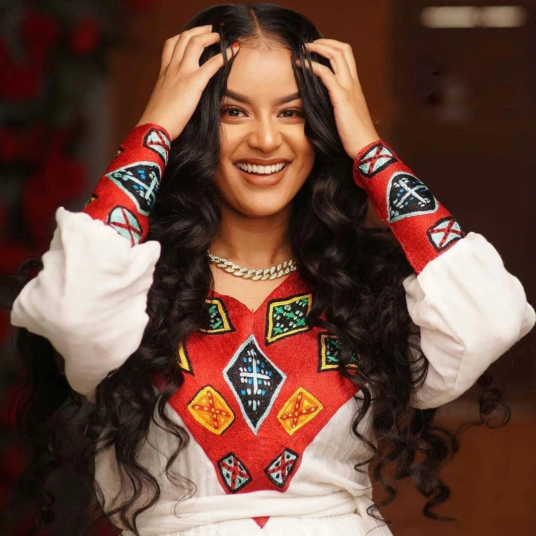 Beautiful Habesha Traditional Wear, Handwoven Habesha Dress, Elegant Habesha Kemis