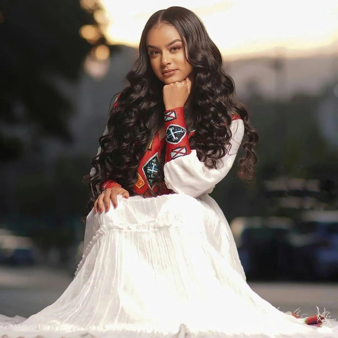 Beautiful Habesha Traditional Wear, Handwoven Habesha Dress, Elegant Habesha Kemis