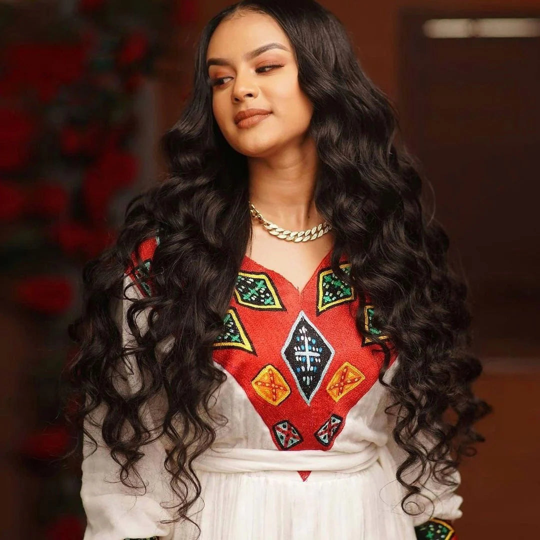 Beautiful Habesha Traditional Wear, Handwoven Habesha Dress, Elegant Habesha Kemis