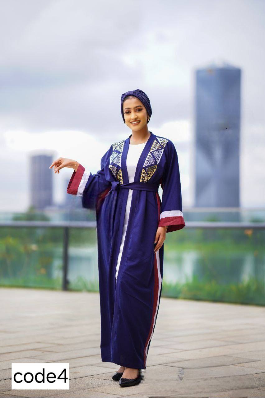 Elegant Blue Habesha Attire with Hijab