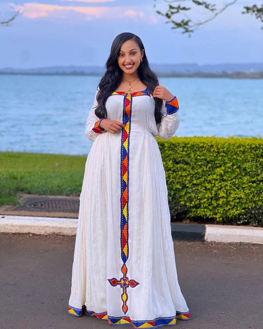 Elegant Habesha Dress with Tilf Accents