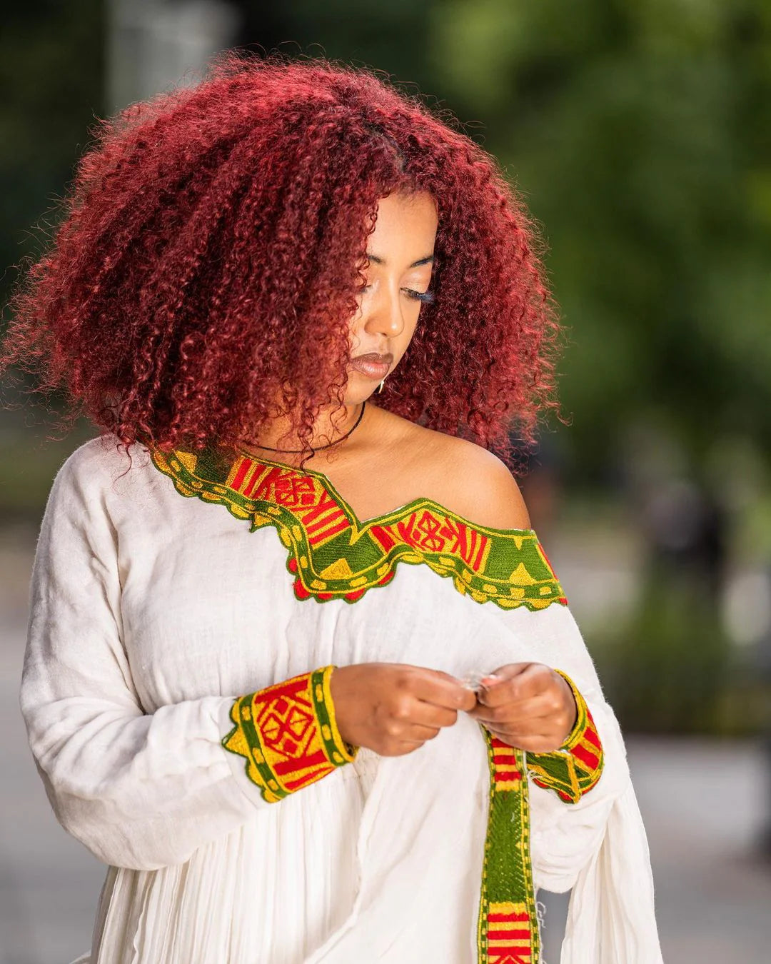 Green Habesha Dress A Stunning Traditional Habesha Attire