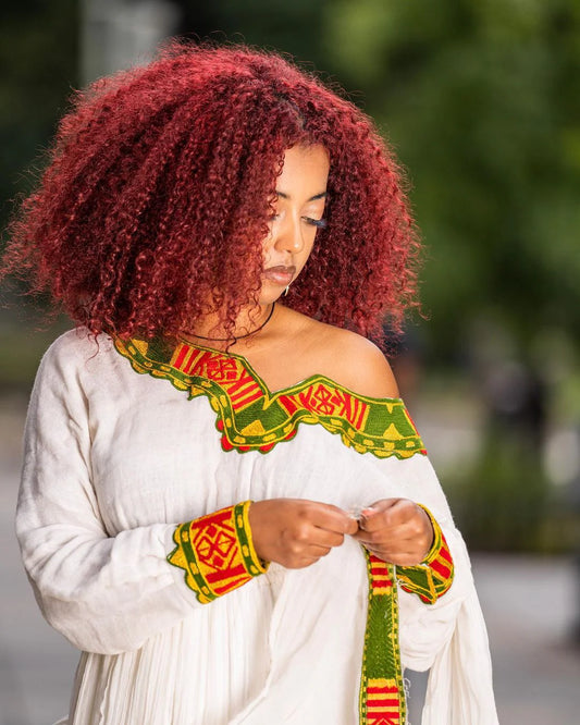 Green Habesha Dress A Stunning Traditional Habesha Attire