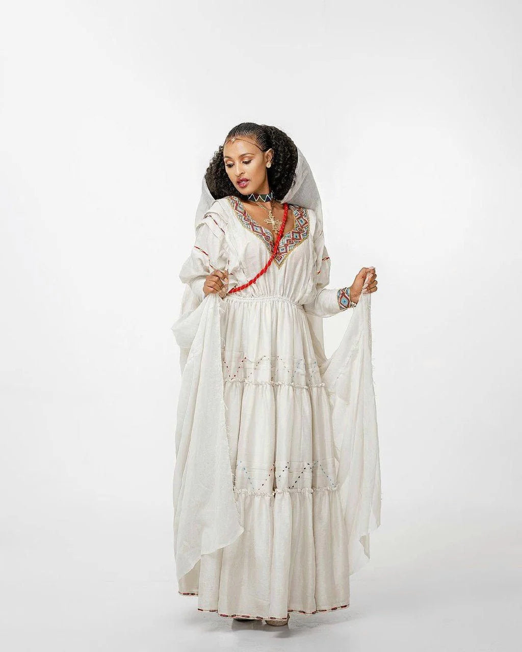 Gorgeous Simple Pattern Habesha Dress Modern Kemis Design