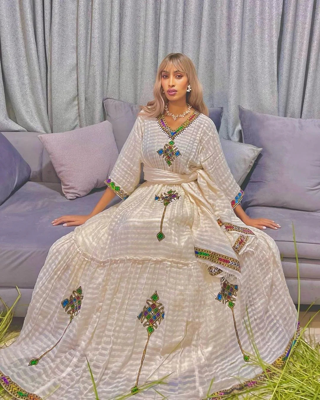 Minimalist Habesha Attire Contemporary Habesha Dress  Lightweight Habesha Garment