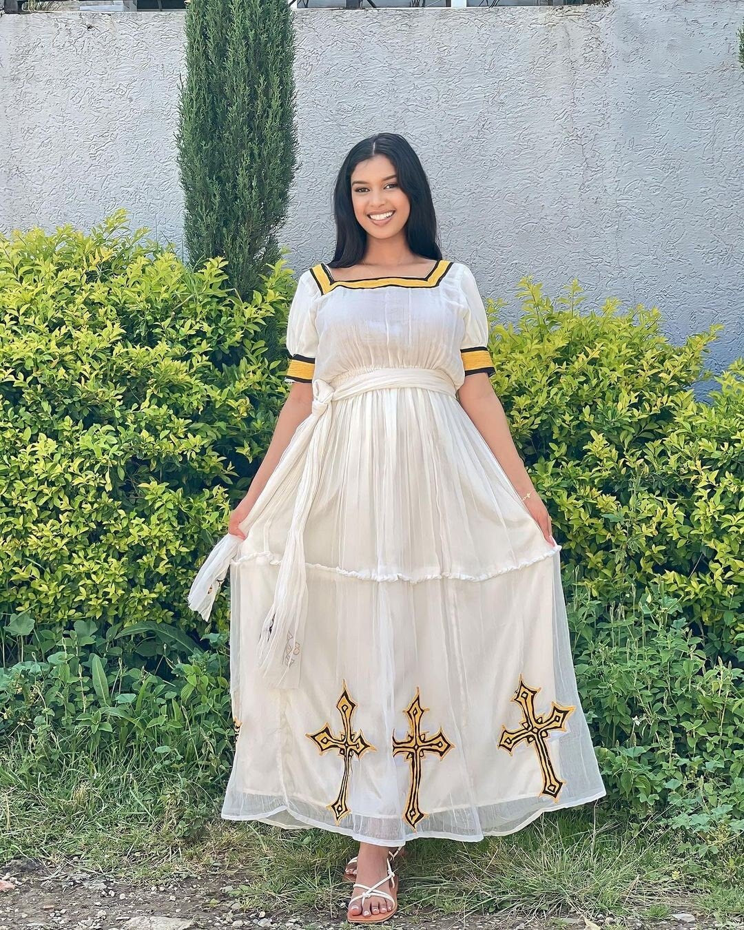 Black and Yellow Habesha Dress Contemporary Habesha Attire Design