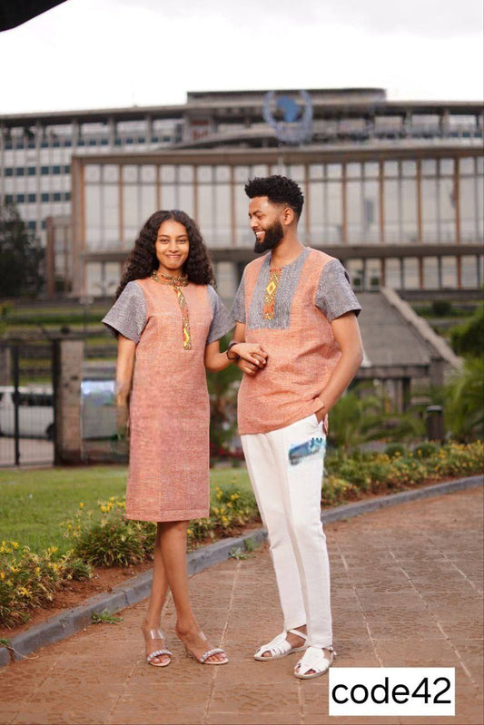 Unity in Style A Contemporary Matching Outfit with Cultural Flair