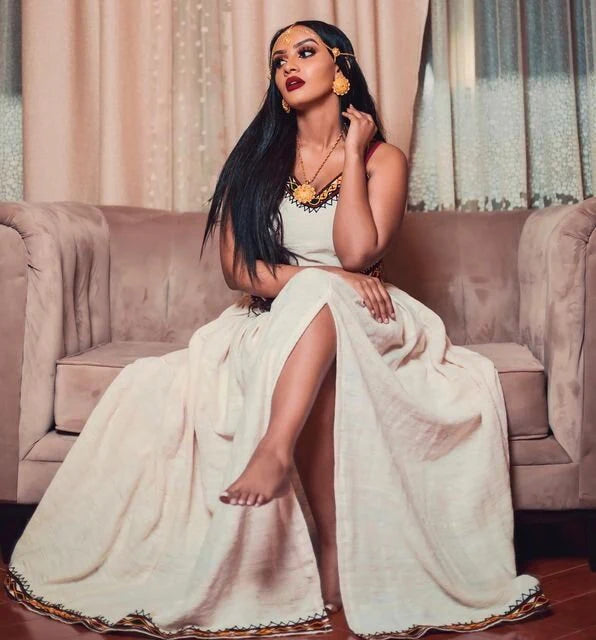Thick Gabi Cotton Habesha Dress 2-piece, Habesha gown, Habesha kemis, Habesha attire, Kemis