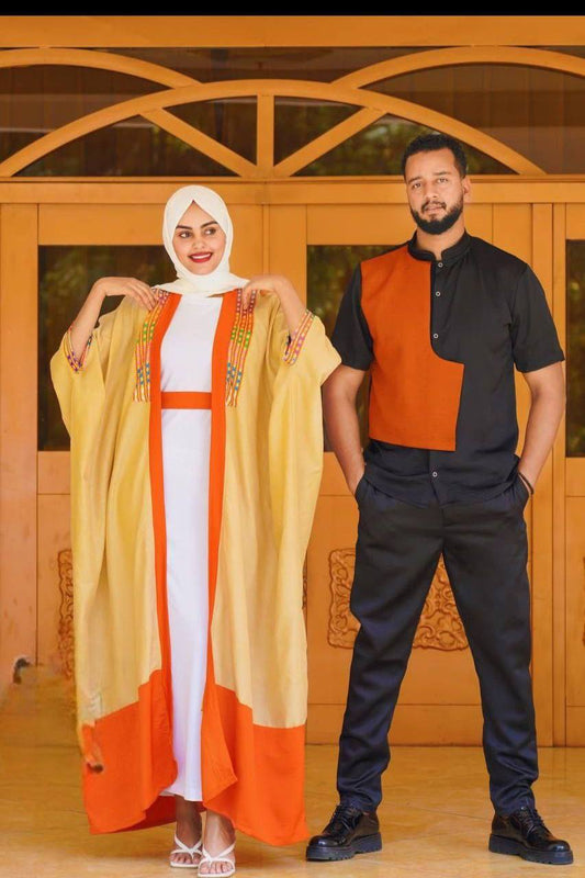 Stylish Habesha Ensemble for Special Occasions with hijab