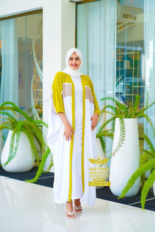 Modern Elegance Habesha Dress for Every Occasion with hijab