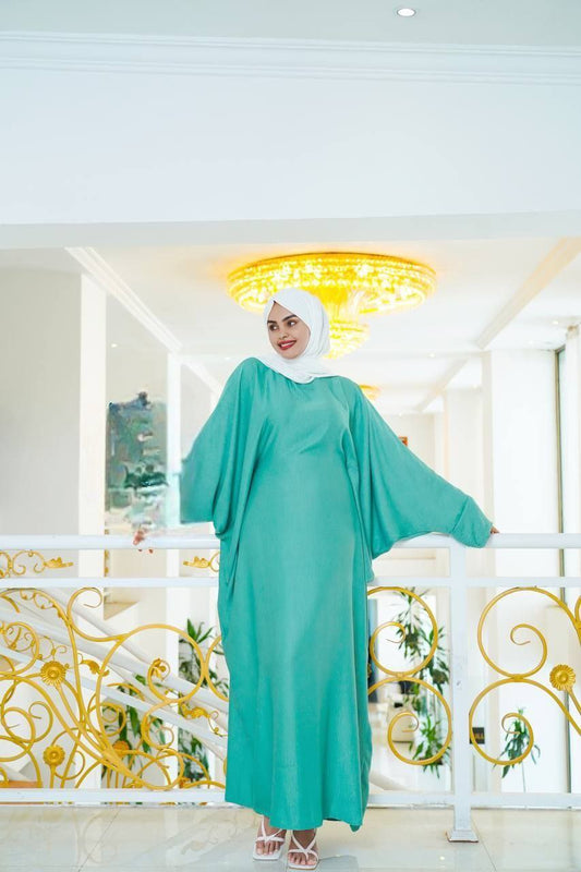 Timeless Elegance Habesha Dress in Mint Green with hijab