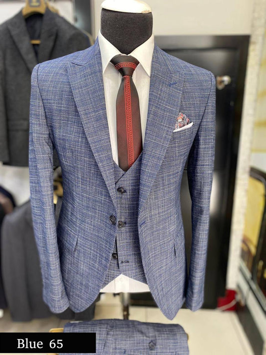 Striking Blue Three-Piece Suit A Fresh Take on Classic Elegance
