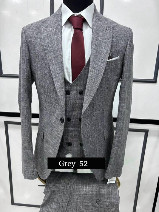 Modern Grey Three-Piece Suit Sophisticated Style with a Twist
