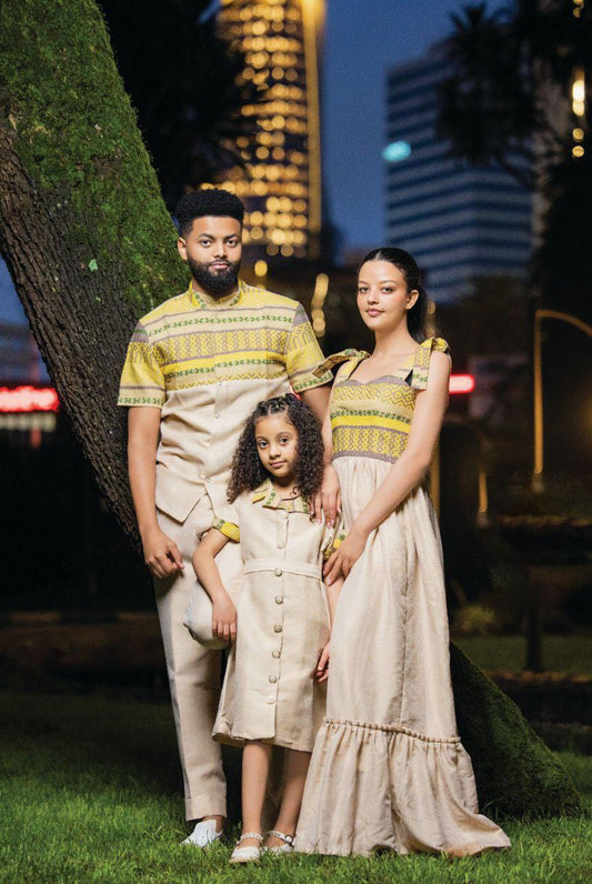 Urban Elegance A Family in Modern Habesha Fashion