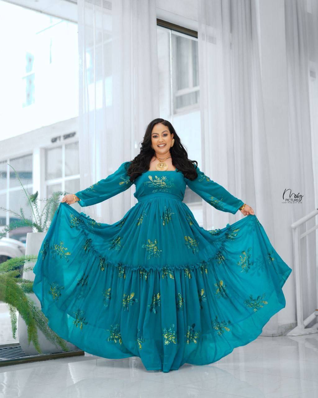Flowing Elegance The Timeless Beauty of Habesha Chiffon