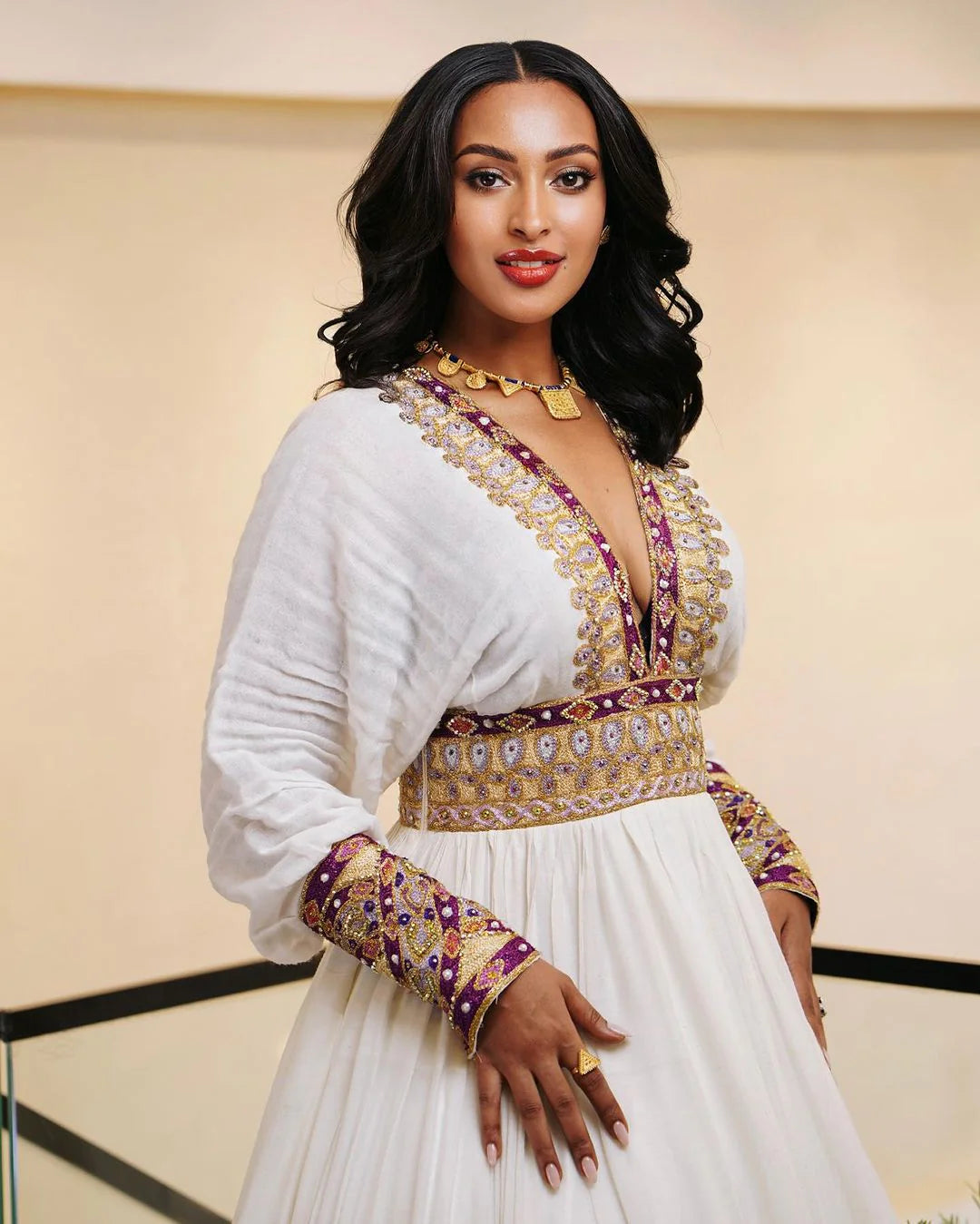 Beautiful Ethiopian Wedding Gown Beaded Habesha Bridal Dress