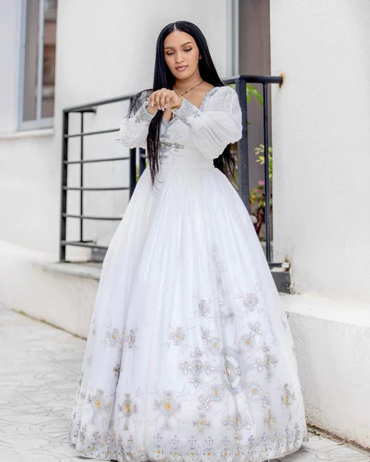 Elegant Habesha Wedding Dress A Celebration of Ethiopian Heritage