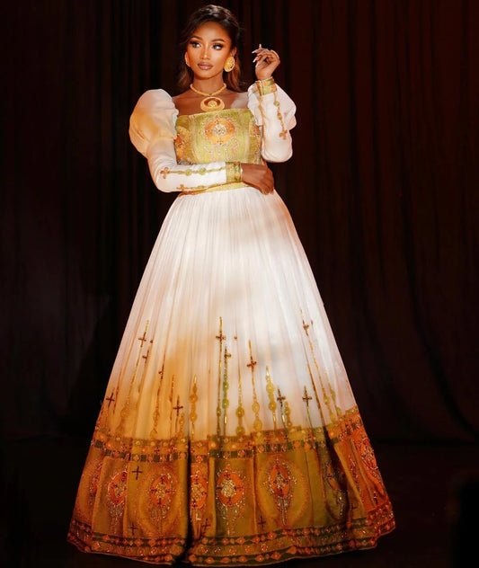 Charming Habesha Dress A Celebration of Ethiopian Elegance