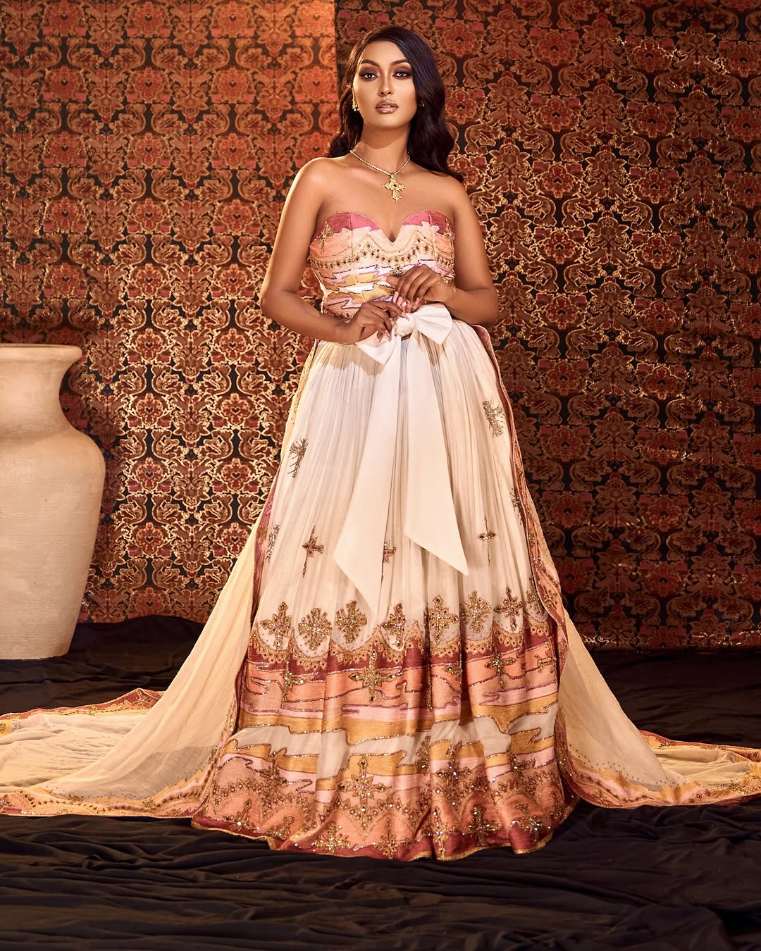 Stunning Habesha Dress Elegance in Ethereal Hues