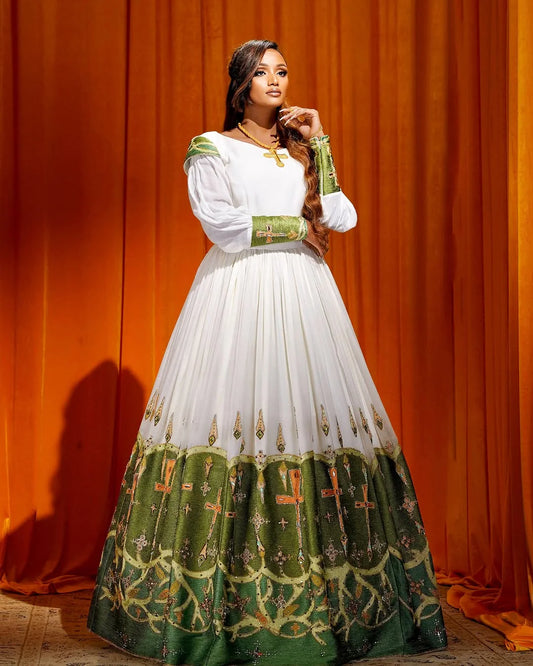 Timeless Elegance A Modern Habesha Dress