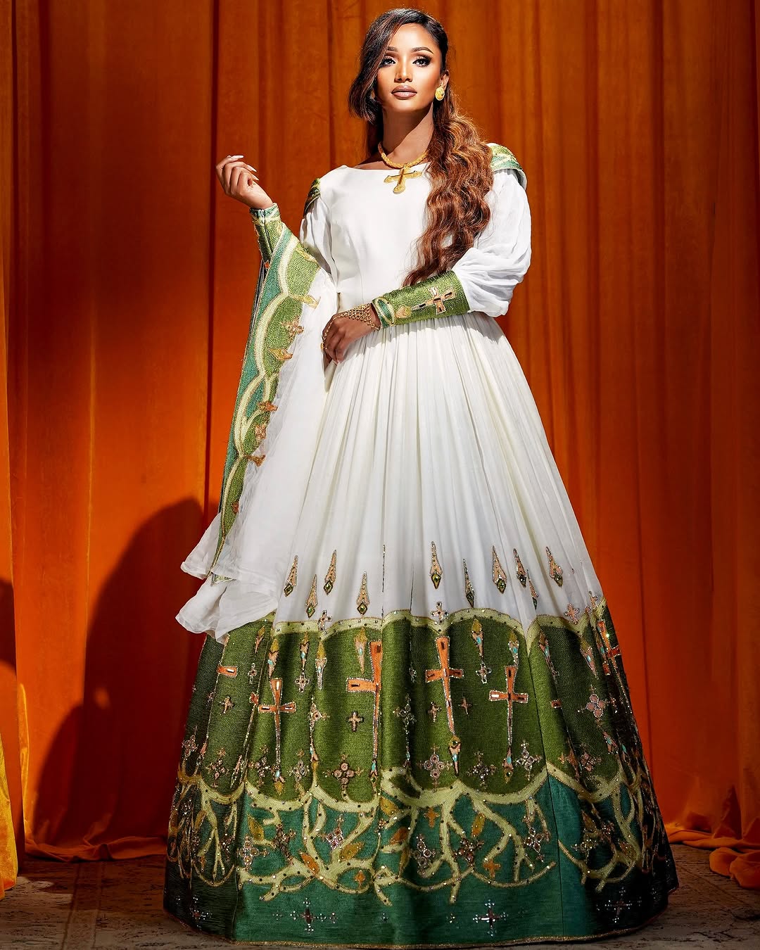 Timeless Elegance A Modern Habesha Dress