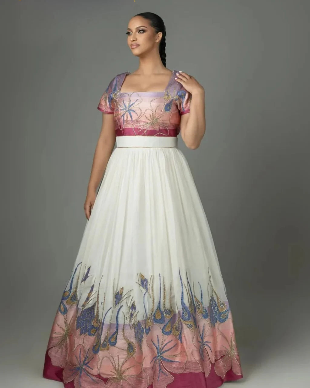 Elegant Unity A Contemporary Habesha Attire for Couples