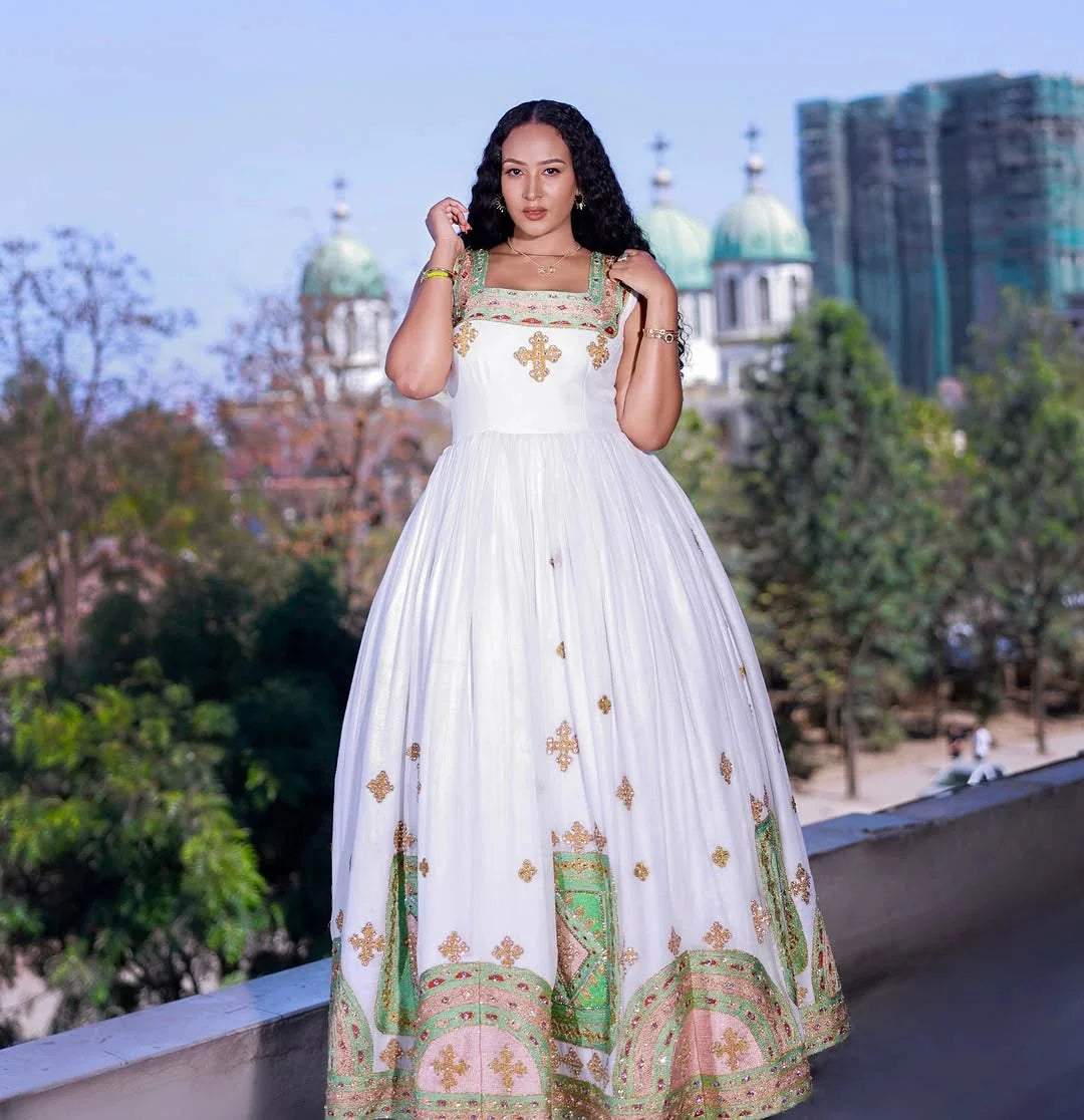 Elegant Expressions Vibrant Habesha Gowns for Special Occasions