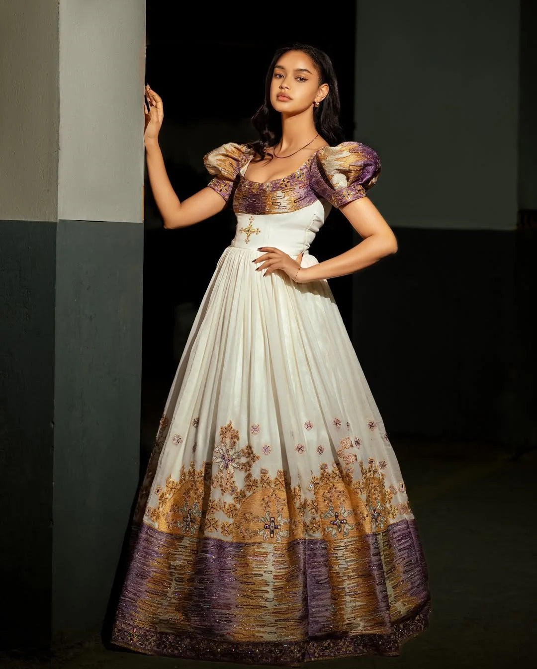 Exquisite Habesha Dress with Vibrant Embellishments