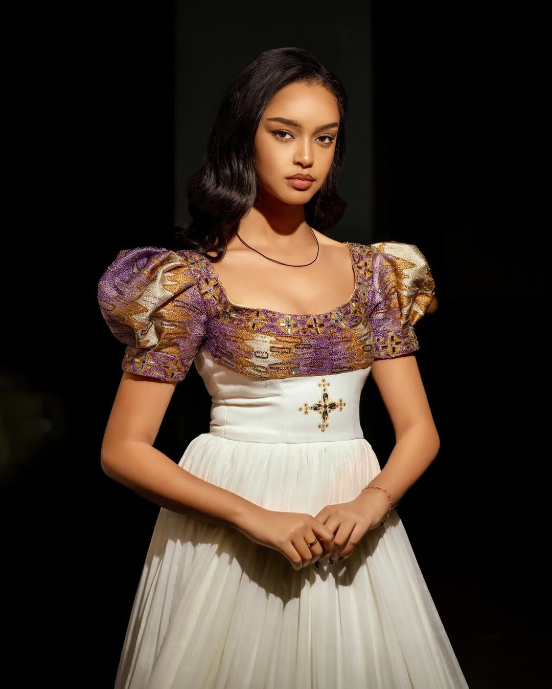Exquisite Habesha Dress with Vibrant Embellishments