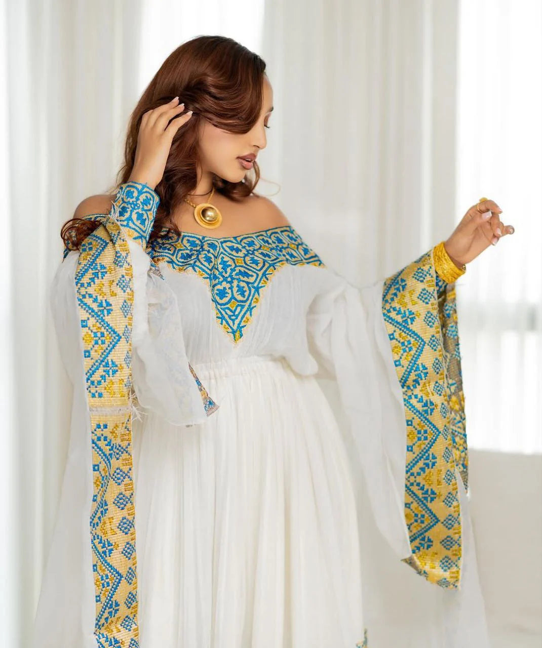 Exquisite Habesha Dress with Intricate Embroidery