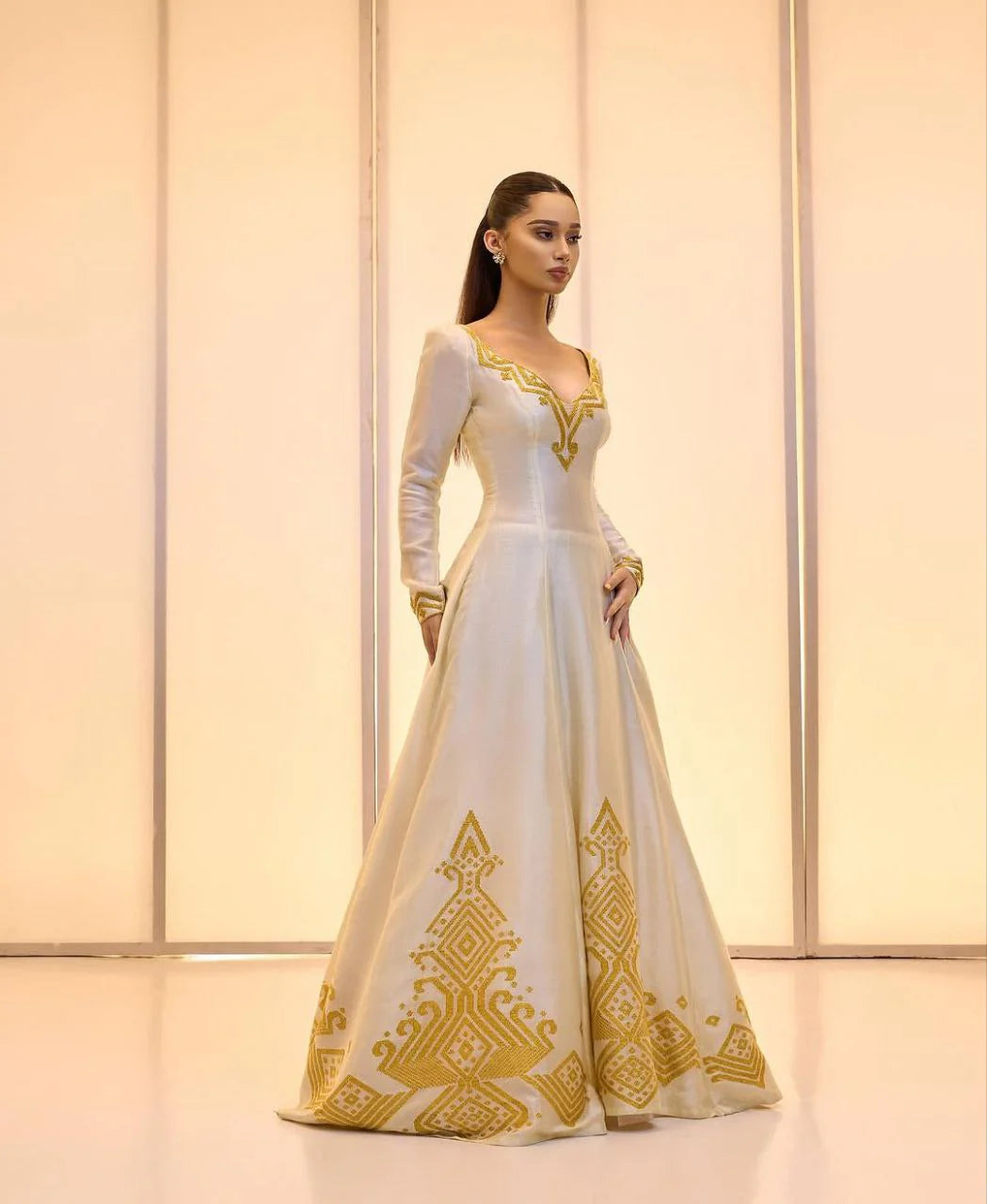 Elegant Habesha Dress with Vibrant Colors and Embroidery