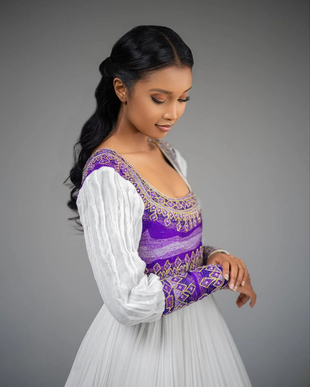 Vibrant Habesha Dress with Intricate Embroidery