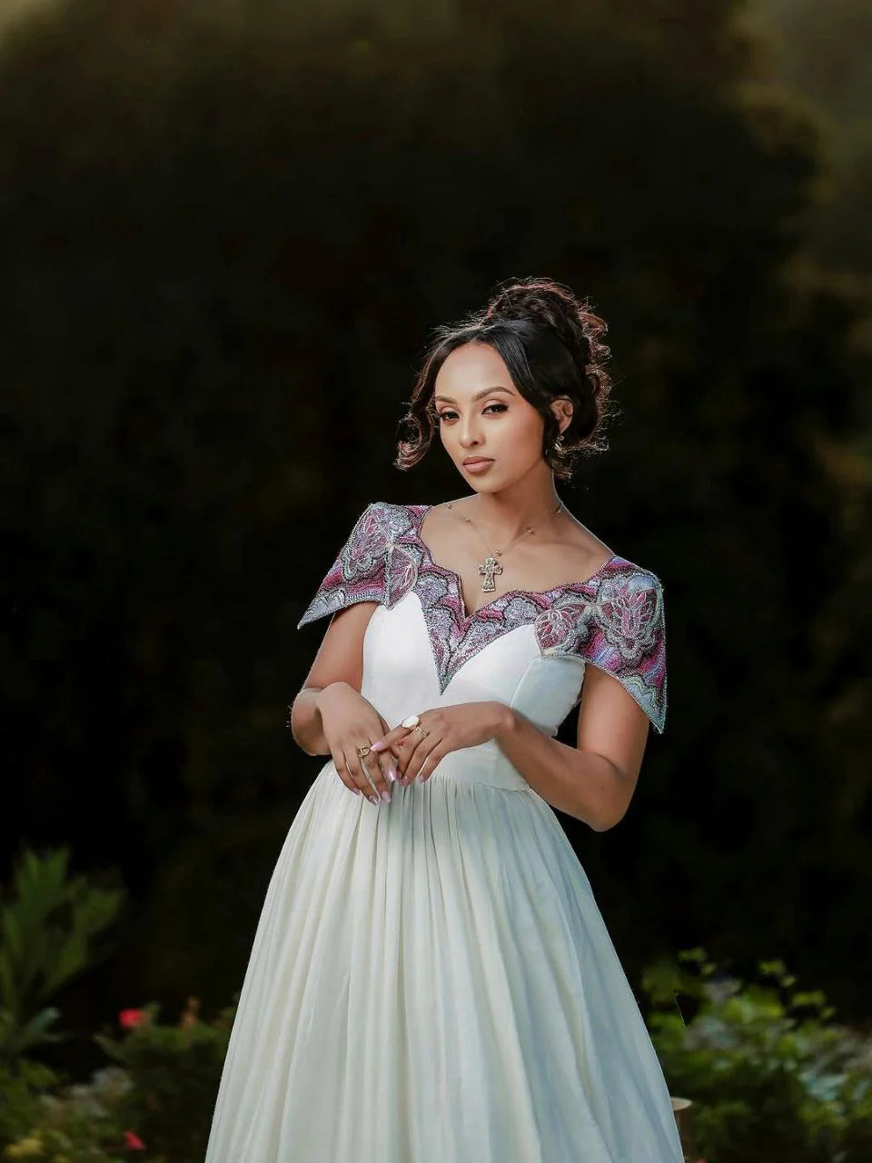 Radiant Habesha Dress with Intricate Embroidery