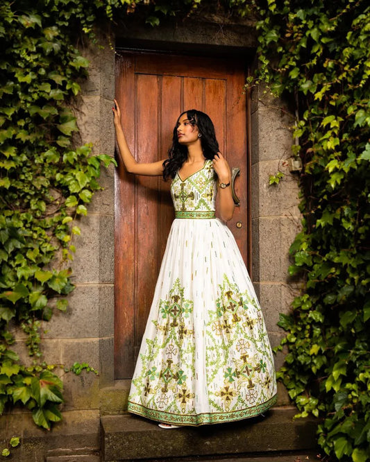 Stunning Habesha Dress with Vibrant Embroidery