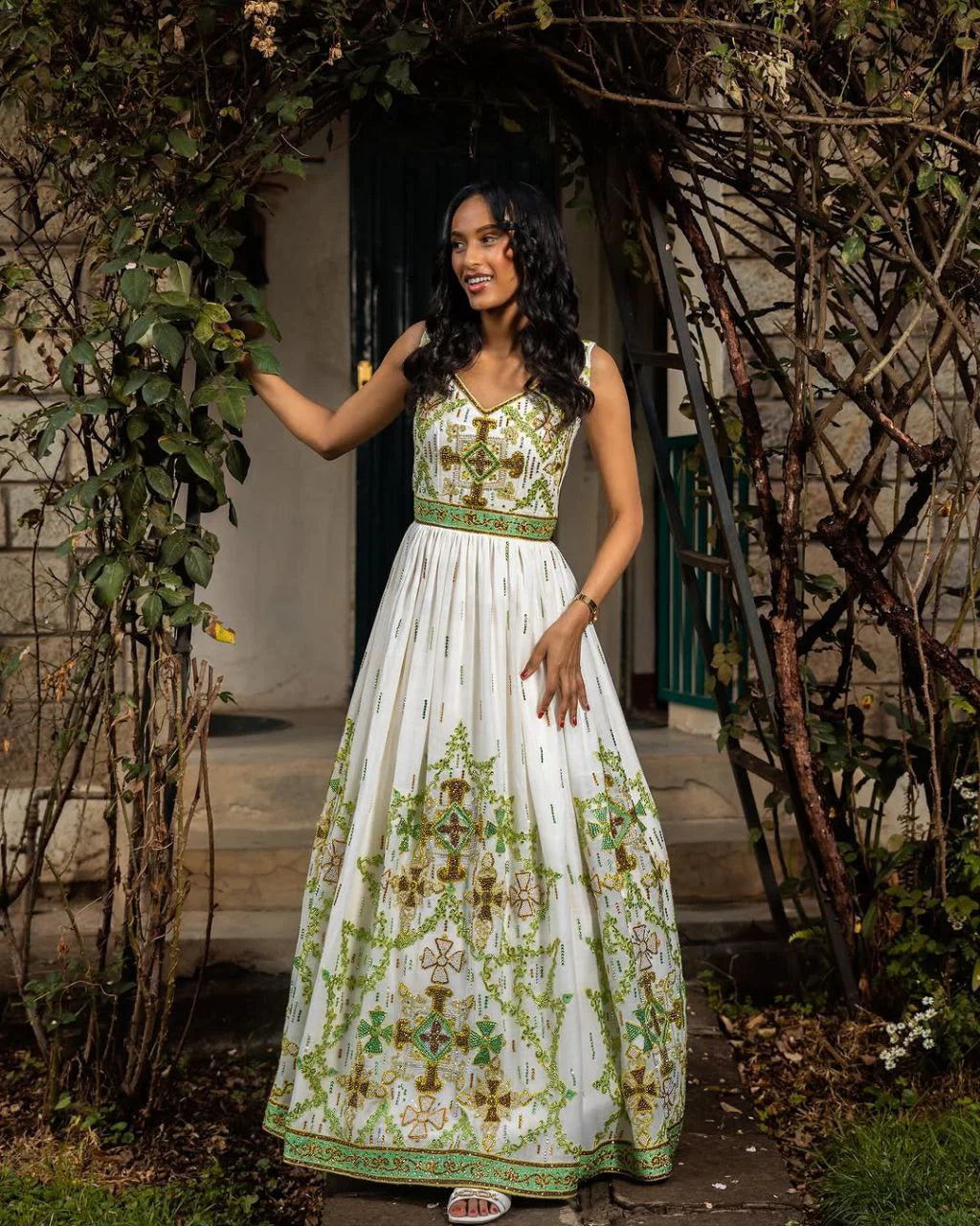 Stunning Habesha Dress with Vibrant Embroidery