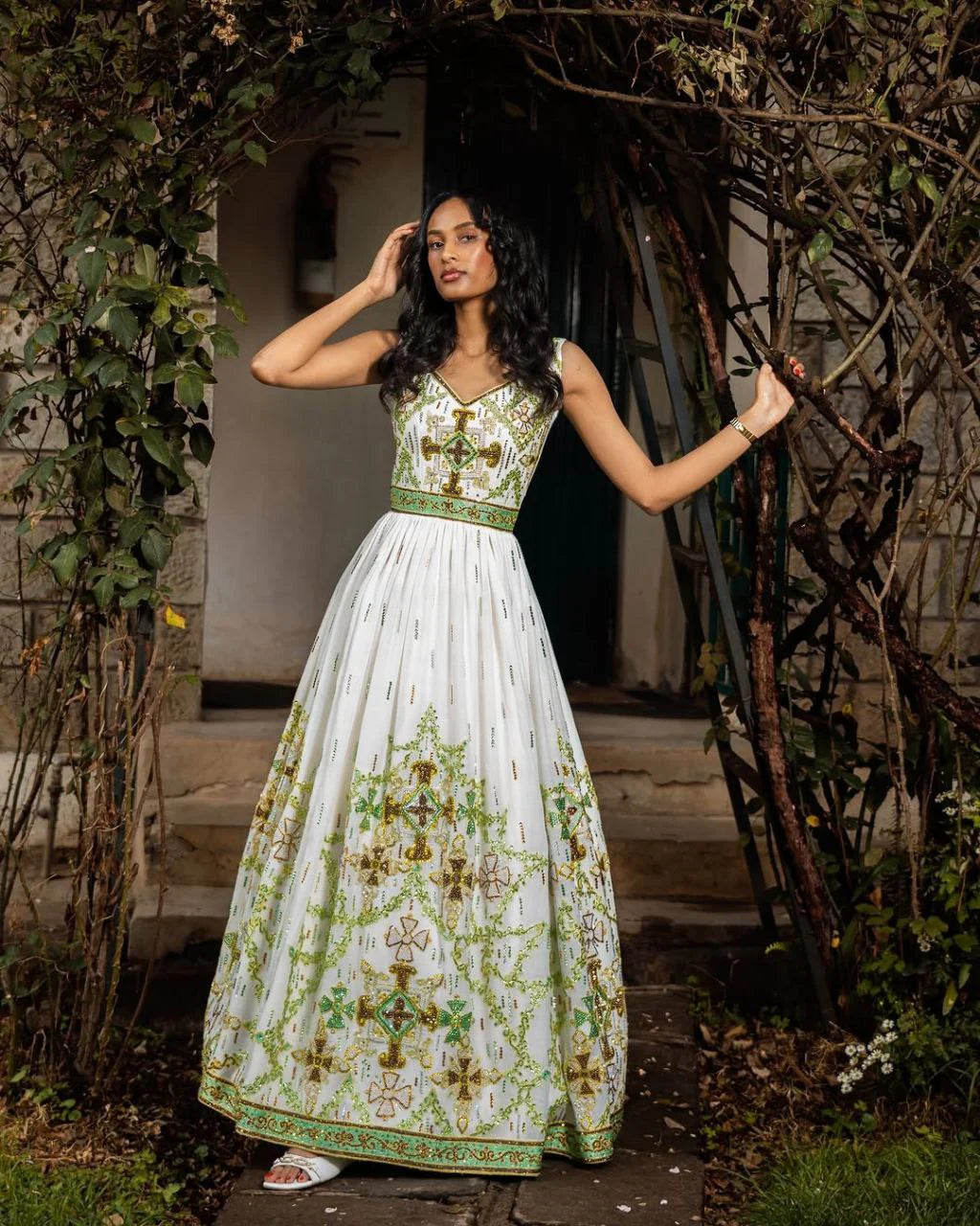 Stunning Habesha Dress with Vibrant Embroidery