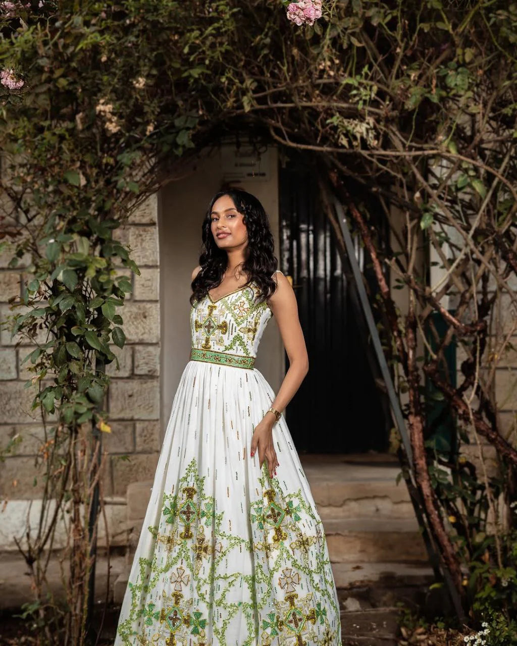 Stunning Habesha Dress with Vibrant Embroidery