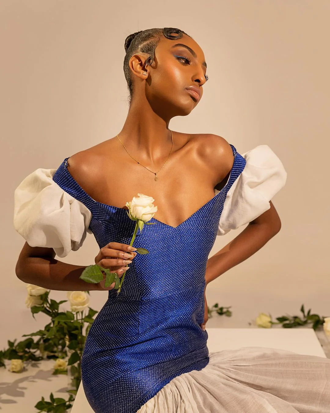 Off-Shoulder Contemporary Design on Habesha Dress Beautiful Habesha Kemis