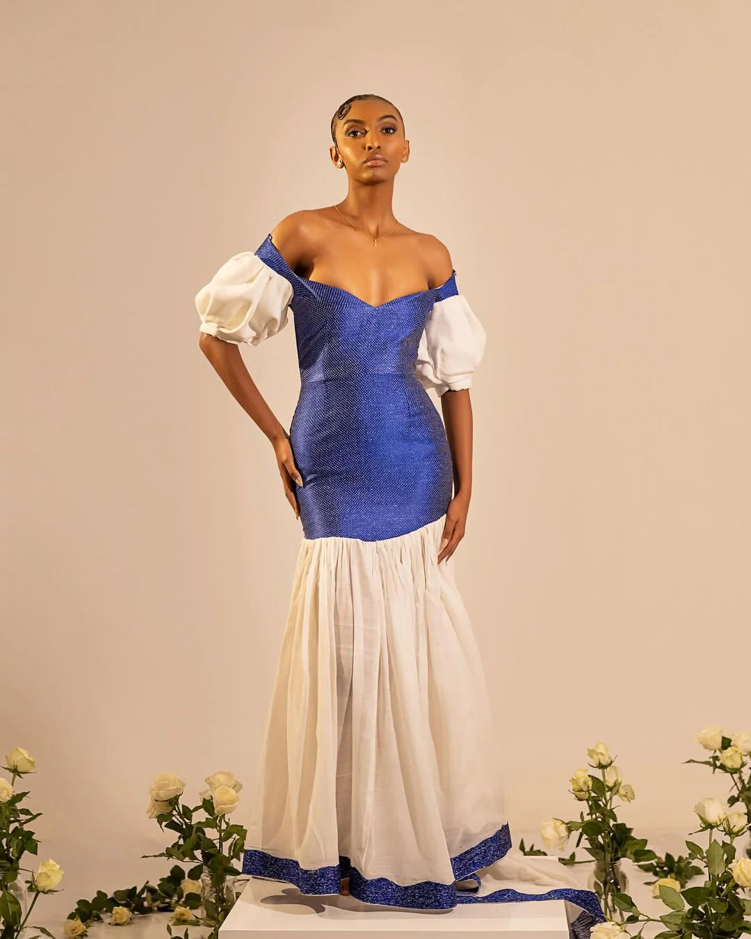 Off-Shoulder Contemporary Design on Habesha Dress Beautiful Habesha Kemis