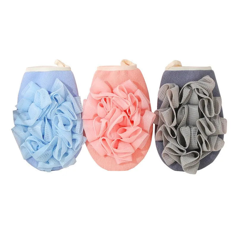 Bath Gloves Strong Mud Rub Back Double-Sided Bath Ball Gloves Sponge Bath Flower Scrub Body Cleaner Bath Sponges 2pc/lot