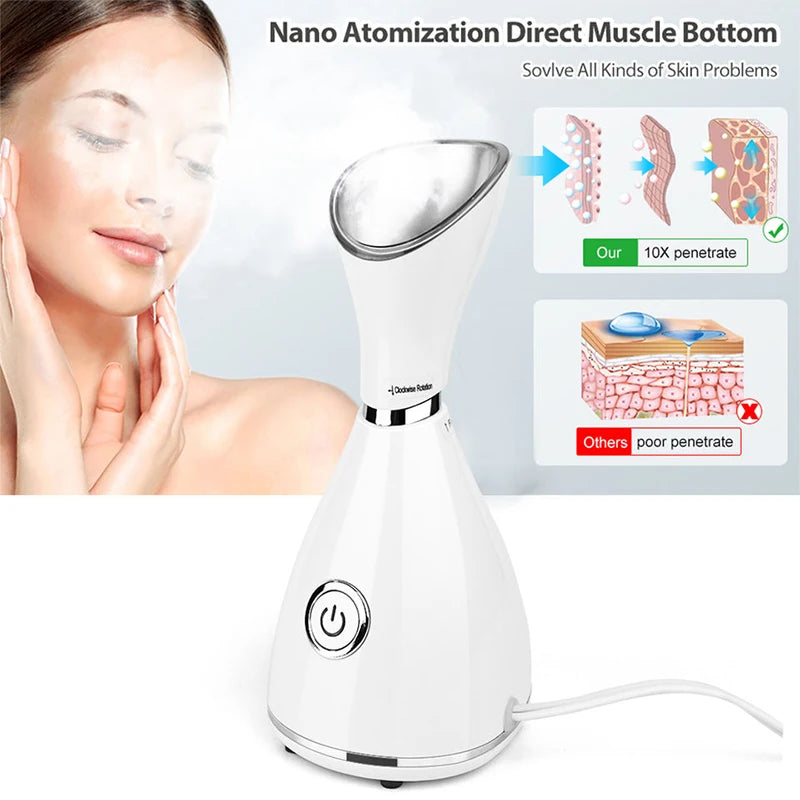 Nano Ionic Face Steamer Deep Clean Moisturizing Steaming Face Skin Care Hot Cold Sprayer Facial Steamer Spa Care Sauna Sprayer