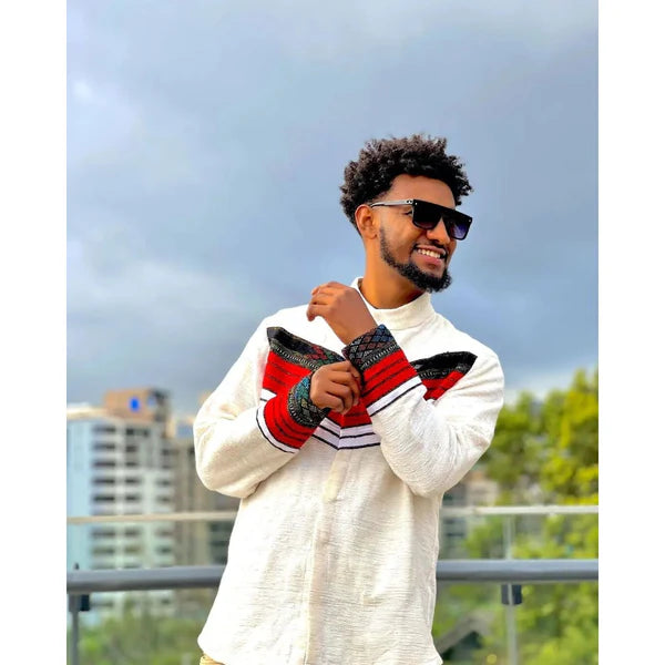 Modern Oromo Shirt for Men Abbaa Gadaa Oromo Shirt for Men Habesha Cloth Uffata Aadaa Oromoo