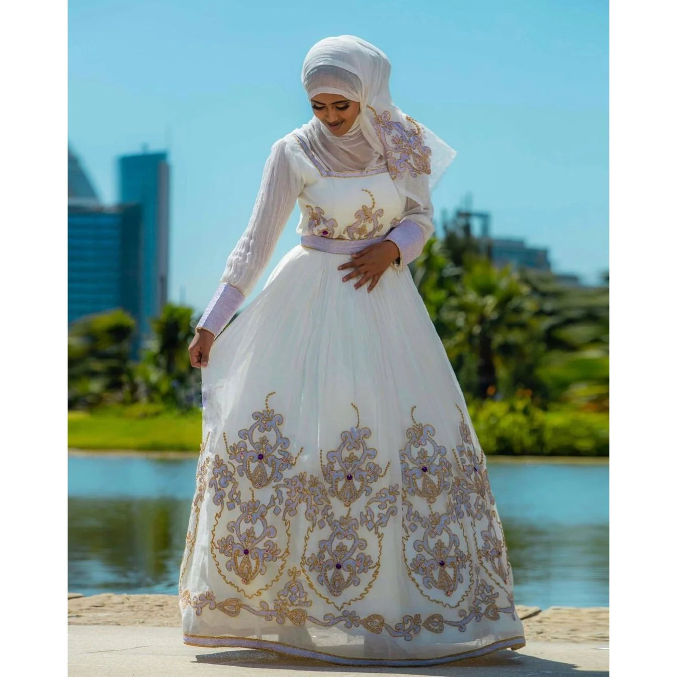 Elegant handwoven Wedding Habesha dress A modern take on tradition