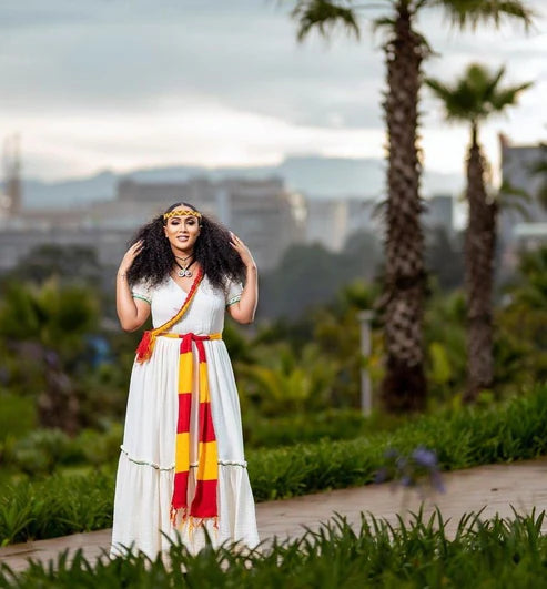 Simple Traditional Habesha Dress Handwoven Habesha Kemis Modern Habesha Libs Dress