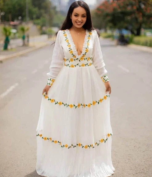 Simple Habesha Attire Handcrafted Habesha Dress Modern Habesha Garment