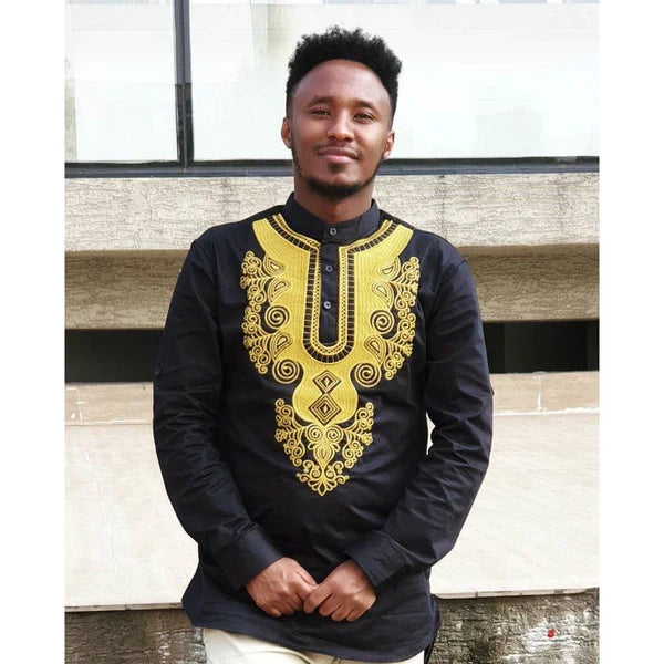 Handwoven Black Habesha Shirt for Men Habesha Cloth Exquisite Habesha Shirt Habesha Libs
