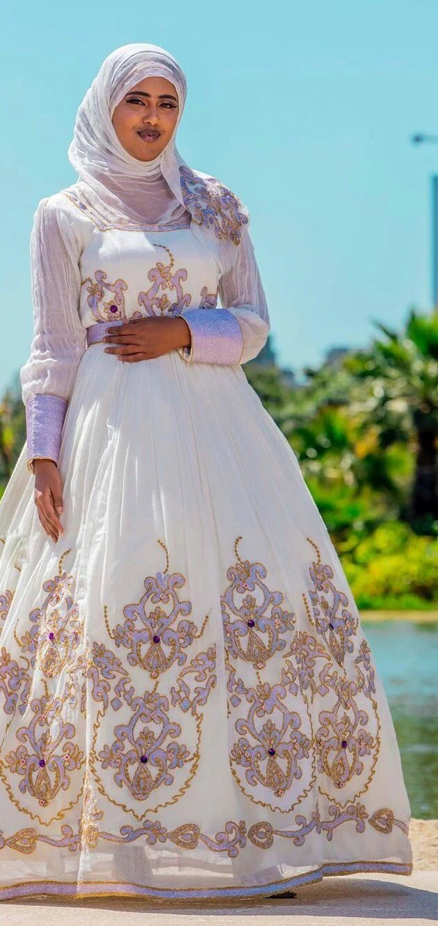 Elegant handwoven Wedding Habesha dress A modern take on tradition