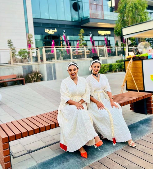 Simple Habesha attire, handwoven Habesha Kemis, contemporary Habesha Libs