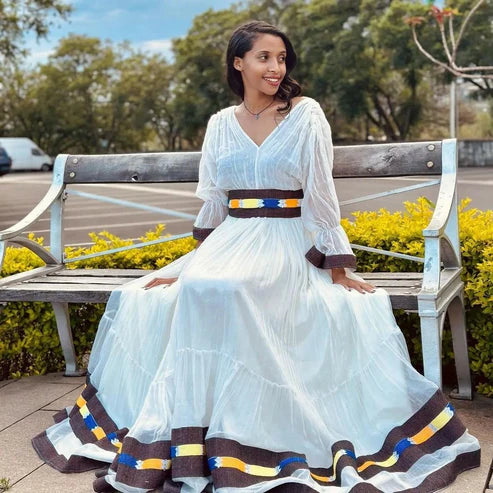 Shoa Oromo attire, Habesha traditional garment, Habesha outfit, contemporary Habesha Kemis